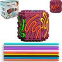 3D Silicone Sensory Activity Board, Fidget Cube Toys for Autism Anxiety Relief, Push and Peel Calm Down Toy for Travel, Stress & ADHD, Sensory Toys for Kids with Autism & Adults (Octahedral)