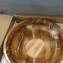 Geiserailie Extra Large 18 Inch Acacia Wood Salad Bowl Set Wooden Serving with Serving Utensils Oversized All Purpose Bowl for Fruits Salad Kitchen for Housewarming Wedding Table Display Gift