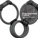 Electric Scooter Lock, Portable 4-Digit Combination Resettable Thick Cable Lock 3.6ft/12mm for E-Bikes, Bicycles, Motorcycles