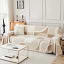 Boho Couch Cover Sofa Covers Washable, Chenille Couch Covers for 3 Cushion Couch Sofa Pet Friendly, Bohemian Sofa Slipcovers for Sectional Sofa, Loveseat, 2 3 4 Seater (71" x 118", Khaki)