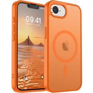 SUPFINE Magnetic for iPhone 17e Case/iPhone 16e Case (Compatible with MagSafe) (Military Grade Drop Protection) Translucent Matte Shockproof Phone Cover,Starry Orange