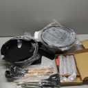 Astercook Non Stick RV Pots and Pans Ceramic Kitchen Cookware Set with Detachable/Removable Handle, Oven Safe, Induction Ready, Stackable, Black, 21 pcs