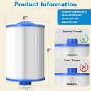 ROYOR PWW50 Spa Filter for Hot Tub - Hot Tub Filters Replacements Unicel 6CH-940, PWW50P3 (1-1/2" Coarse Thread), Filbur FC-0359, Waterways 817-0050, 45 Sq. Ft. Viking Spa Filter, 2 Pack