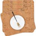 Set of 4 Cork Placemats 15.7 x 11.8 Inch Non Slip Wood Place Mats, Natural Oak Grain Rustic Table Protectors Heat Resistant Coasters for Dining