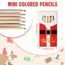 Tinlade 50 Pcs Mini Colored Pencils Bulk 3.5 Inch Coloring Drawing Pencil 6 Different Color for Adult Classroom School Drawing Birthday Wedding Party Favors (Christmas)
