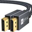 IVANKY DisplayPort Cable 1.4, 8K DP to DP Cable[8K@60Hz, 4K@144Hz, 1080P@240Hz], Support HBR3, 32.4Gbps, HDCP 2.2, HDR, Display Port Cord Compatible for Gaming Monitor, TV, PC, Laptop, Grey-6.6ft
