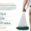 American Pro Cast Net - 4ft/6ft/8ft/10ft/12ft - 3/8" Mesh - Real Lead 1-lbs/ft Double Line - 2024 Upgraded & Optimized - Old Salt Premium Cast Nets for Fishing - E-Book & Utility Box Included