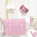 Relavel Hanging Toiletry Bag for Women, Large Makeup Travel Bag with Separate Compartments, Water Resistant Toiletries Bag for Travel Accessories, Portable Bathroom Bag for Trip Camping- Pink Strip
