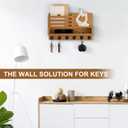 Key and Mail Holder Wall Mount, Key Hanger with Long Storage Box and Key Hooks for Coat, Dog Leash, Home Decor Rack, House Accessories, Entry Way Organizer