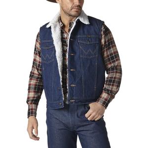 Wrangler Men's Sherpa Lined Denim Vest, XL
