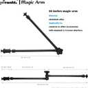 20" Magic Arm Clamp Kit with 1/4" & 3/8" Thread Clamp,Adjustable Friction arm- Articulating arm,with/Phone Clip/Tripod Mount Adapter,for Action Camera/DSLR/LCD Monitor/LED Lights/Cell Phone