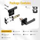 HOSOM Matte Black Door Handles Interior Passage Door Handle for Closet and Hallway Doors Square Non-Locking Door Lever Knob Lock Modern Reversible for Left or Right Handing, 6 Pack