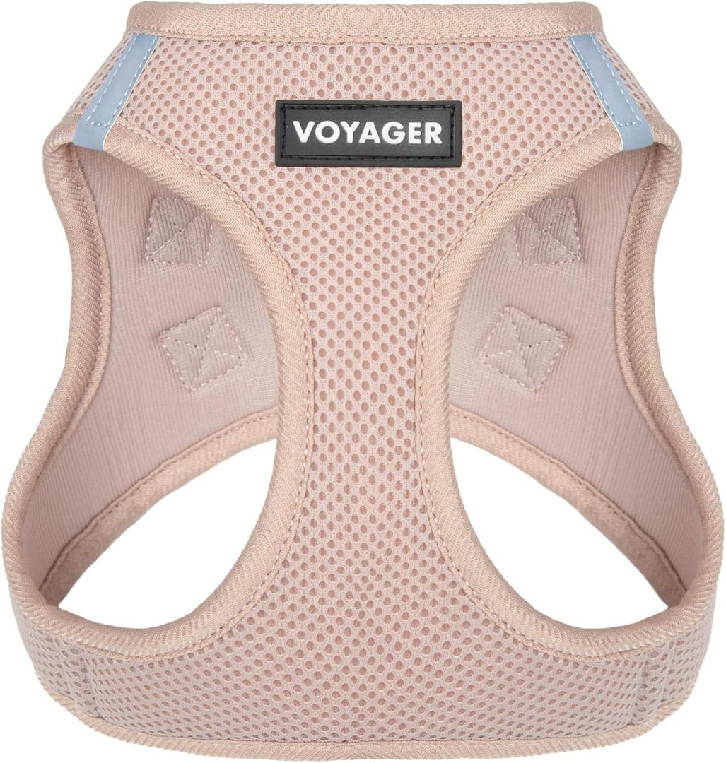Best Pet Supplies Voyager Step-in Air Harness - All Weather Mesh, Reflective, No Pull Harness for Dogs, Cats - Secure with Hook & Loop Fastener, Buckle, Double D-Rings - Khaki, M