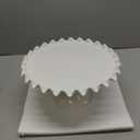 12-Inch Porcelain Round Cake Stand - White Dessert Stand for Wedding, Birthday Party