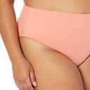 Amazon Essentials Women's High Waist High Leg Bikini Bottom (Large, Coral Pink)