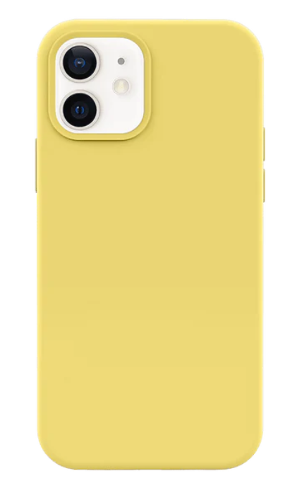 NITITOP Compatible with iPhone 12 Case Cute Aesthetic for Women Girl Trendy Slim Fit TPU Silicone Shockproof Full Camera Protection Cover - Yellow