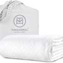 Threadmill Luxury Cotton Blankets for King Size Bed | All-Season Cozy 100% Cotton King Blanket | Criss Cross Jacquard Soft & Lightweight Coverlet fits California King Size Bed, 104x92 | White