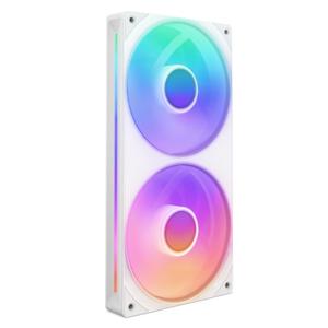 NZXT F240 RGB Core | 240mm Single-Frame Fan Unit with 2 x 120mm RGB Fans | Speed & Lighting Control | High Static Pressure & Airflow | Fluid Dynamic Bearings | 8 ARGB LEDs Per Fan | White