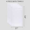Quick-Dry, Soft & High Absorbent Bath Towels 27"x54" Cotton Turkish Bath Towel Set of 4 | Daily Use 100% Cotton Towels for Bathroom, Gym & More | Bathroom Towels Set (4 Pcs, White), 4 Piece Bath Towel