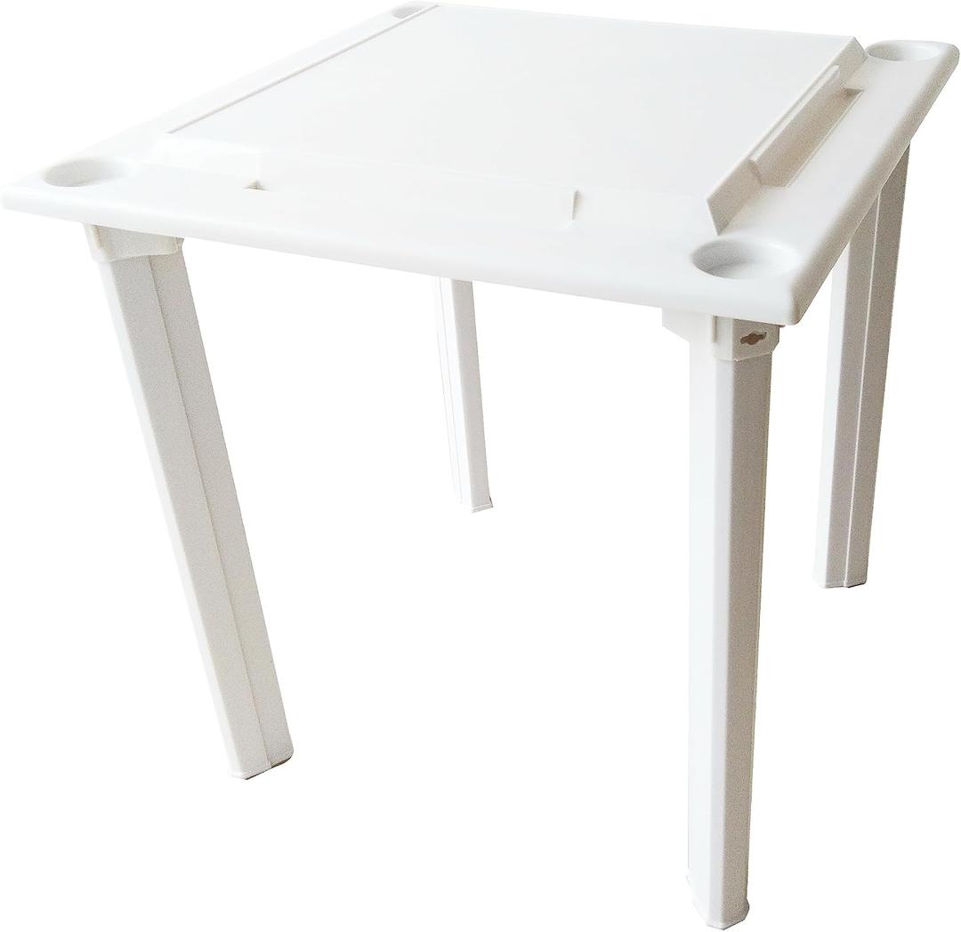 Bene Casa - Indoor & Outdoor Domino and Game Table Includes Domino and Scrabble Tile Racks and Cup Holders - Table Legs are Removable for Easy Storage - Mesa de Juego