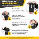 CAMBIVO Thigh Compression Sleeves - Hamstring & Quad Support with Hot & Cold Gel Pack - Upper Leg Braces for Sciatica Pain Relief, Pulled Muscle Strains, Two Adjustable Non-Slip Straps (Small, Black)