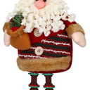 Aneco 1 Pieces Table Top Christmas Decorations Cute Christmas Sitting Santa Snowman Reindeer Doll Long Legs Christmas Ornament for Home Decoration