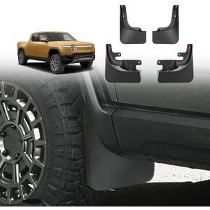 BestEvMod Mud Flaps Splash Guards Compatible with Rivian R1T 2022-2025 2026 Accessories Splash Fender Winter Vehicle Sediment Dirt Protection Set of 4 No Need to Drill Holes (Standard version)