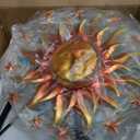 Solar Wind Spinner Metal Sun Decor, Wind Sculptures & Spinners 60.3 in Garden Kinetic Art with Solar Powered Vine String Shining LED Lights for Outdoor Garden Lawn Yard