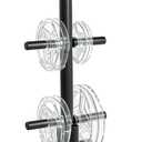 Fitvids Weight Plate Tree - Heavy Duty 6-Peg Storage Rack Holder for Weight Plates & Barbells, Gym Equipment Organizer (Square w/ Wheels - Black)