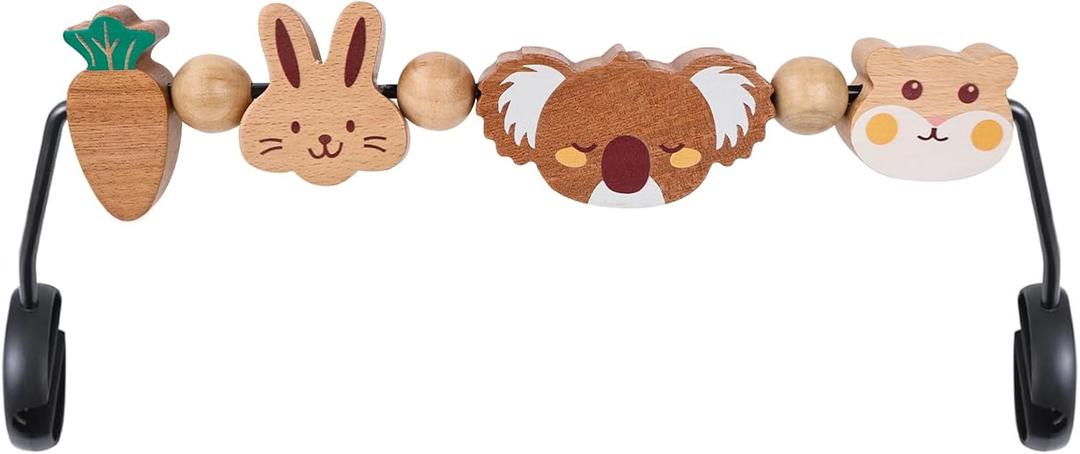 BEBOAN Baby Bjorn Bouncer Toy Bar - Toy Bar for Soft & Bliss Baby Bouncer, 360Rotating Natural Wooden Toys, Easy to Attach/Remove Exciting Design for Curious Babies(Cute Animals)