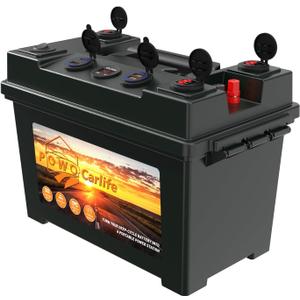 Portable Smart Battery Box Trolling Motor 12V - with QC3.0 /PD Type-C Port/Anderson Plug/Digital Voltmeter, Power Center for RV Solar Panel Boat