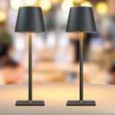 2 Pack Rechargeable Table Lamps,Cordless Lamp with 6000mAh Battery Operated, Portable Indoor/Outdoor Table Lamp for Patio Restaurant Home Dinner Dining Kitchen,Waterproof & Wireless