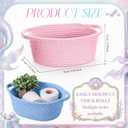 LemonRoad 5 Pcs Cotton Rope Basket with Handles 9x6x5'' Pink and Blue | Woven Storage Bin in Bedroom Home, Empty Gift Baskets at Party, Organizer with Handles, Summer Decor Accent