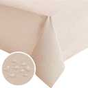 NLMUVW Square Vinyl Tablecloth 100% Waterproof Oil Proof PVC Table Cloth Wipe Clean Table Cover for Kitchen Dining Picnic, Champagne, 42 x 42 Inch