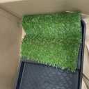 Ottomanson Artificial Grass Puppy Potty Training Pad with Tray, 15" x 30" Reusable Pee Pad for Small Pets and Dogs