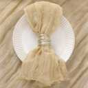 DeZerlor 100 Pack Champagne Cheesecloth Napkins Summer Cloth Napkins Set of 100 Dinner Napkins Bulk 21x21 Inches for Wedding Bridal Shower Baby Shower Parties