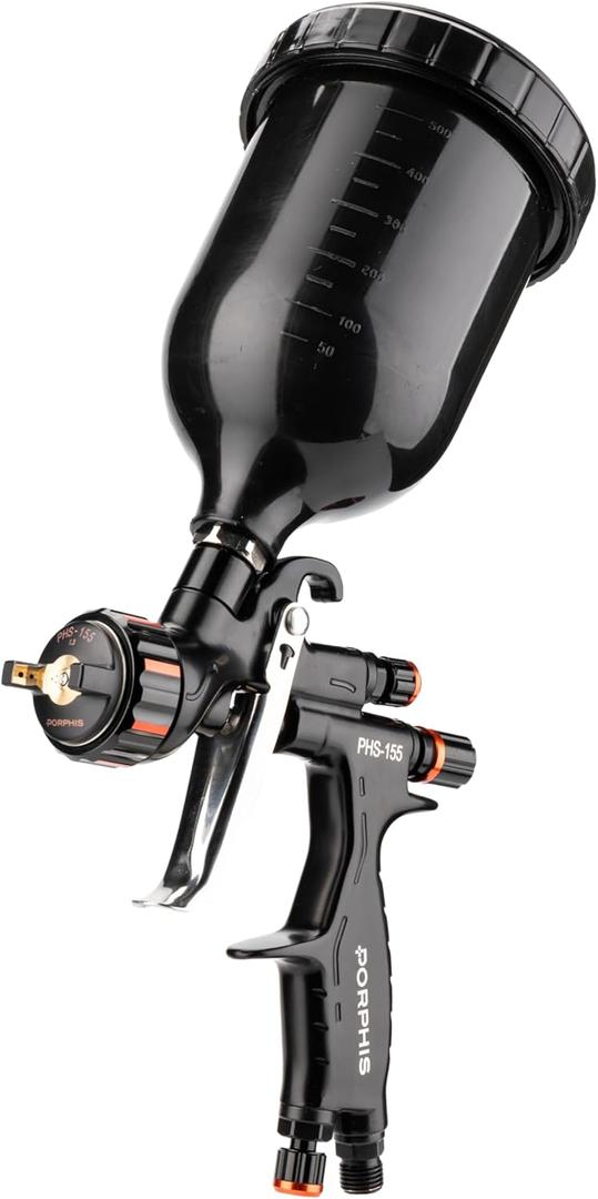 Automotive Refinishing Spray Gun PHS-155 Middle Pressure 1.3mm Nozzle Paint Spray Gun, Black