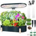 Indoor Garden Hydroponics Growing System, 12 Pods Plant Germination Kit Aeroponic Herb Vegetable Growth Lamp Countertop with LED Grow Light Hydrophonic Planter Grower Automatic Water Circulation (Green)