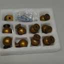 khtmeware 10 Pack 1 Inch Vintage Antique Brass Cabinet Knobs Aged Brass Small Ball Kitchen Cabinet Hardware Drawer Knobs Pulls for Drawers.