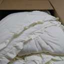 Chezmoi Collection Nora Ivory Ruffle Comforter Set, 3-Pieces Queen