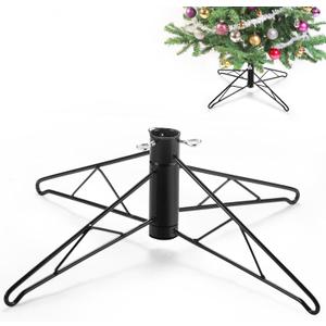 Barydat Christmas Tree Stand for Artificial Tree Steel Bar Xmas Tree Base Folding Replacement Tree Holder Base for Christmas Winter Holiday New Year Artificial Tree Decorations (Dark Green,22 Inch)