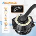 272531 Hi-Flow 6-Way Multiport Top Valve with O-Ring Compatible with Pentair Sand Dollar 1-1/2 inch Pool and Spa Multiport Valve, Replace# 262504 262505 262506
