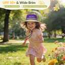Outdoor Kids Sun Hat with Whistle,UPF 50+ Adjustable Wide Brim Bucket Hat for Boys Girls Beach UV Block Cap