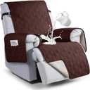 VANSOFY 100% Waterproof Recliner Chair Covers, Recliner Cover Non-Slip Dog Chair Cover Furniture Protector Washable Slipcover with Pocket, Elastic Straps for Pets, Dogs(Coffee, 22")