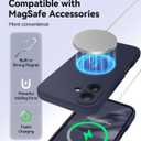 AOTESIER Magnetic for iPhone 16 Case, [Compatible with MagSafe][Camera Protection], Food Grade Silicone Phone Case with [2 Screen Protectors], Anti-Scratch Protective Lining, 6.1inch, Midnight Blue