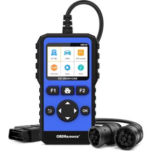 OBDResource Full Systems Heavy Duty Truck Scanner Tool HDOBD/EOBD/OBD2 Automotive Scanner Diagnostic Tool for Truck & Car 2 in 1 Code Reader for Most 12V 24V Diesel Vehicles (Blue)
