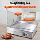 22" Commercial Electric Griddle,Electric Countertop Flat Top Griddle,110V 1600W Electric Flat Top Grill,Non-Stick Restaurant Teppanyaki Stainless Steel Grill,Adjustable Temperature Control