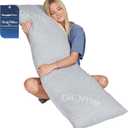 Snuggle-Pedic Body Pillow for Side Sleepers for Adults - Full Body Maternity Pillow Support Legs, Belly & HIPS - Shredded Memory Foam & Cooling Pregnancy Pillow Cover - 20x54 Light Gray
