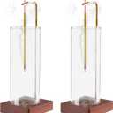 2 Pack Incense Holder for Sticks, Insence-Stick Holder Ash Catcher with Removable Glass [Anti-Ash Flying], Mess-Free Incense Burner, Perfect for Meditation Yoga Relaxation, Home Decor (Upside Down Brown)