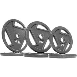 BalanceFrom Cast Iron Olympic 2-Inch Plate Weight Plate for Strength Training and Weightlifting, Multiple Options, Multiple Packages (Color #4)